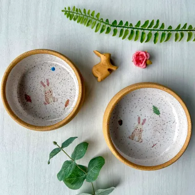 Quinn Toddler Pottery Bowl Woodland Critters