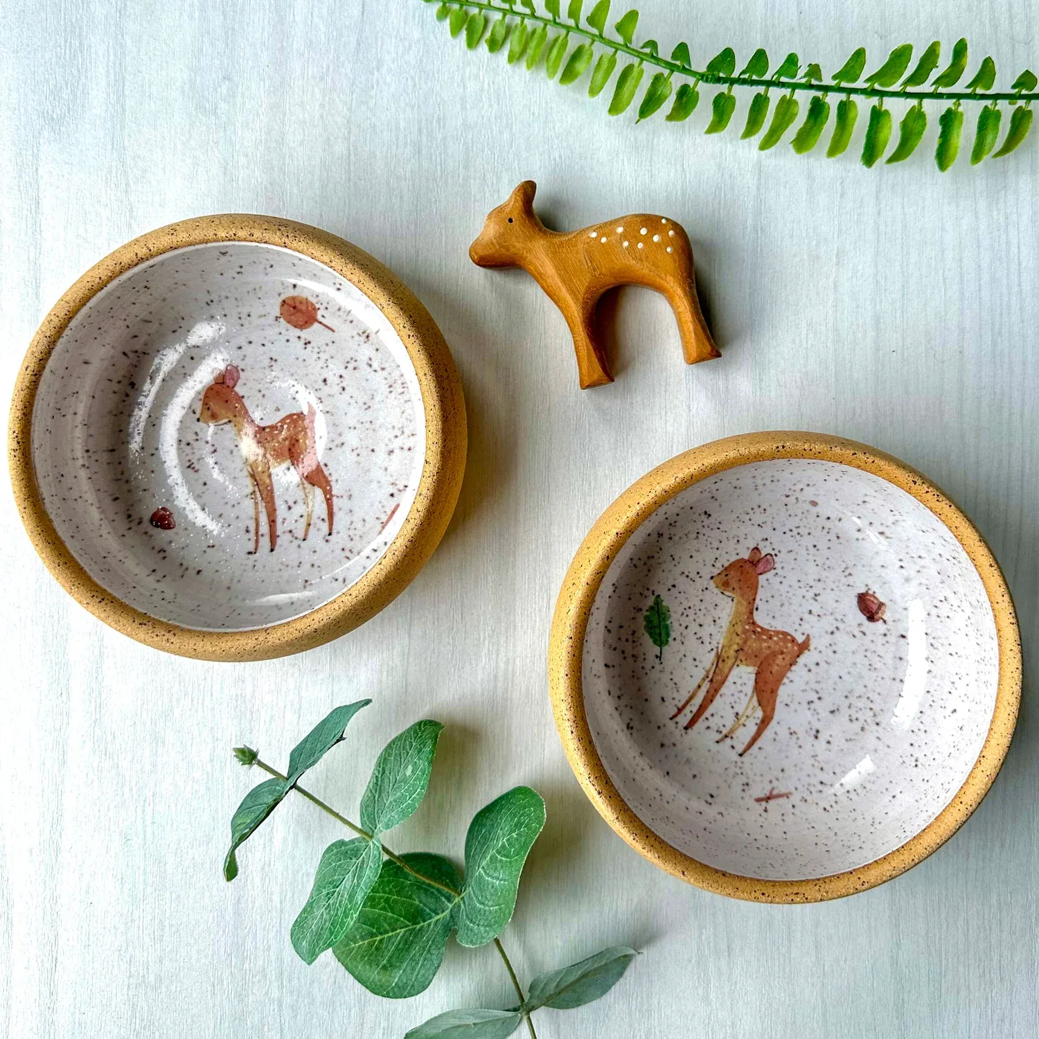 Quinn Toddler Pottery Bowl Woodland Critters