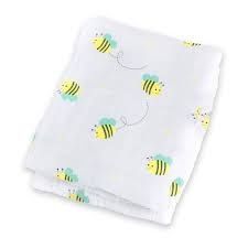 Lulujo Muslin Swaddle Bumbling Bee 47" x 47"