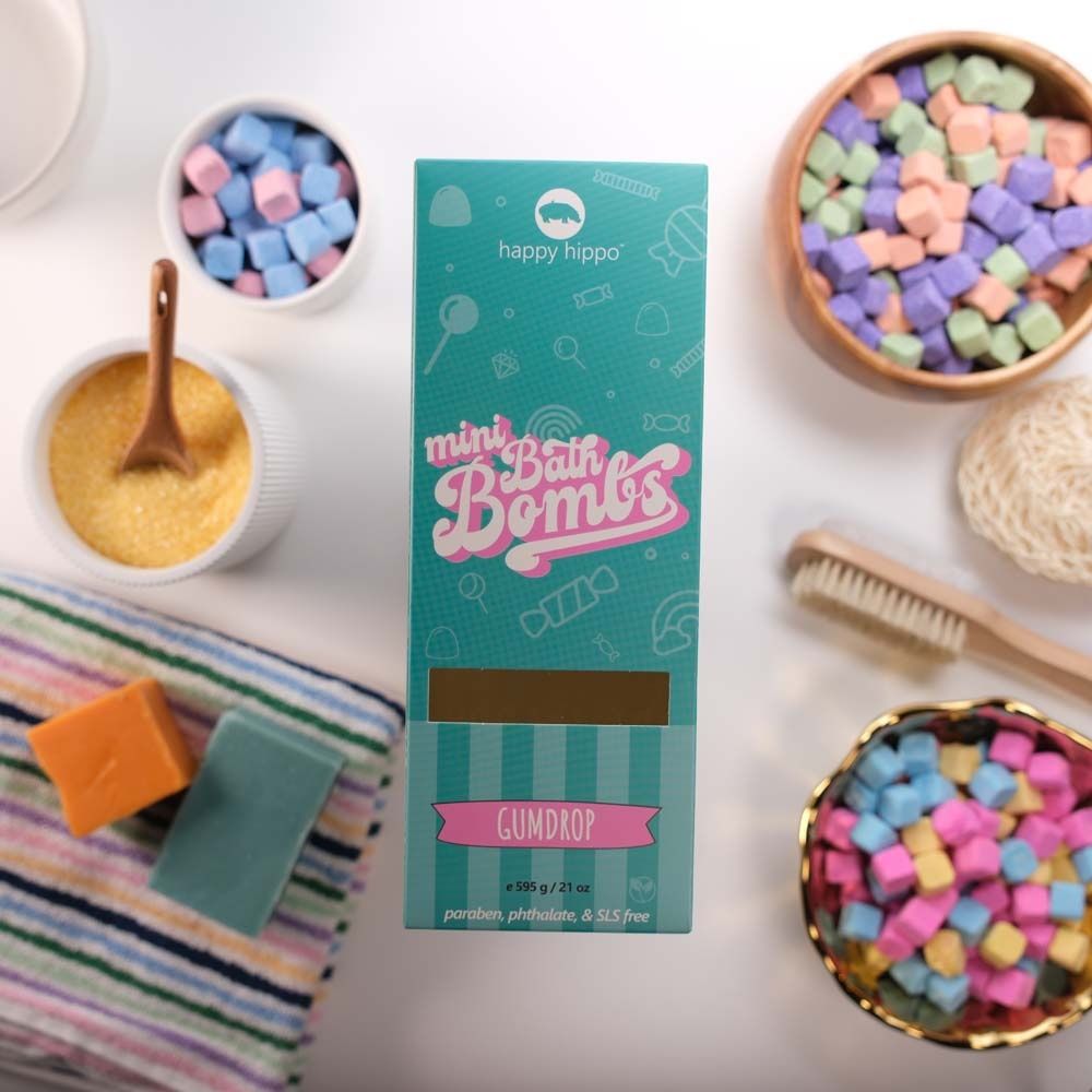 Happy Hippo Gumdrop Mini Bubble Bombs 595g
