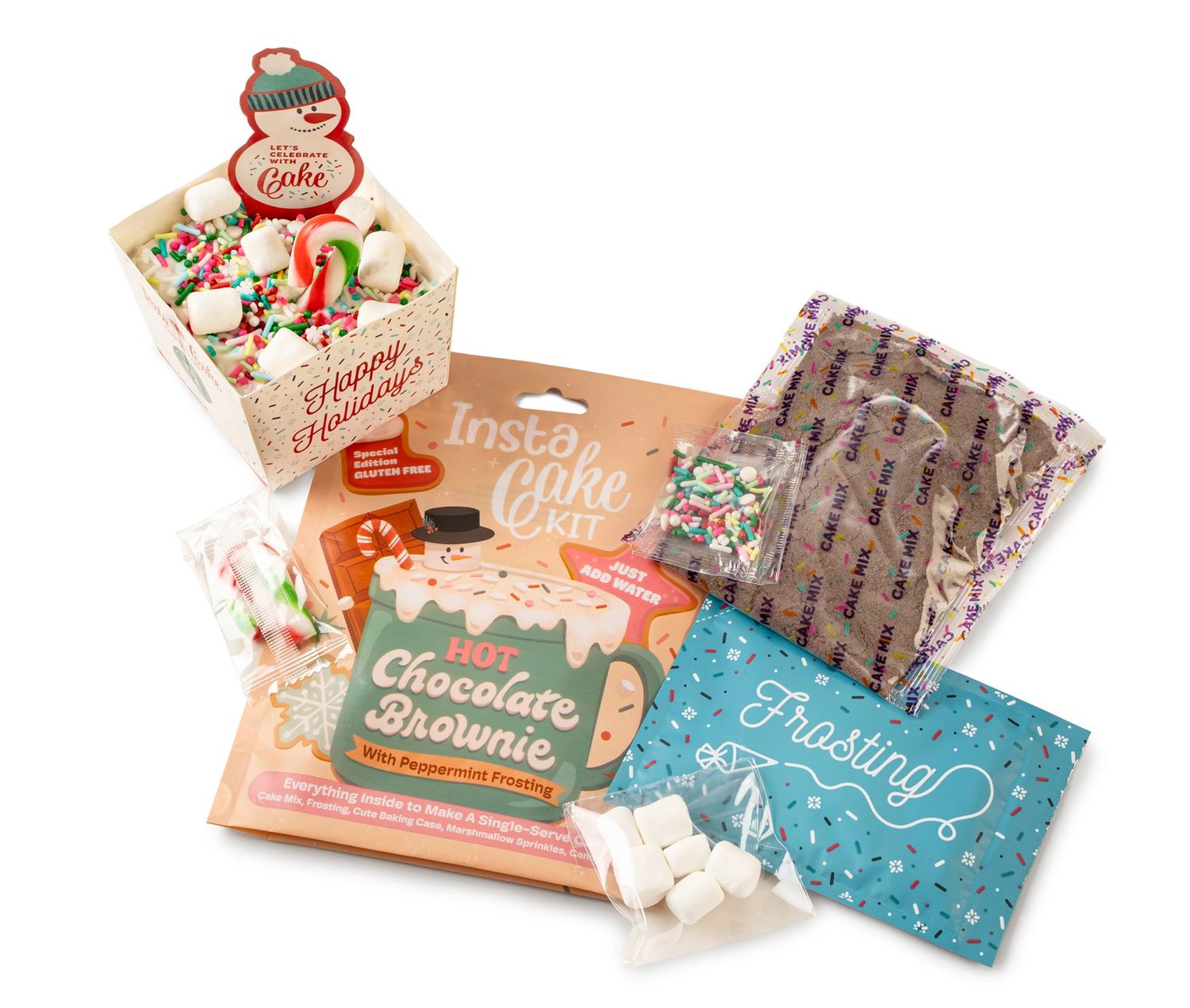 InstaCake Cards *GF* Hot Chocolate Brownie Cake Kit w/ Marshmallow Frosting