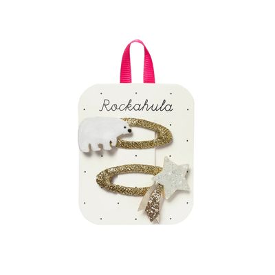 Rockahula Christmas Hair Clips Snowy Polar Bear