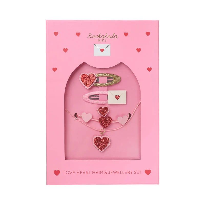 Rockahula Hair and Jewellery Set Love Hearts