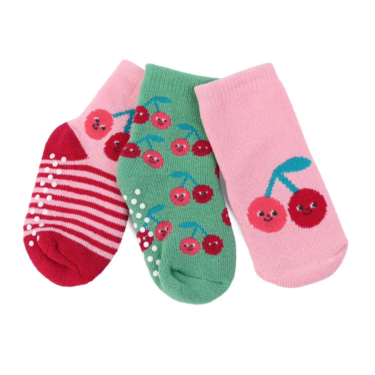 Zoocchini 3pk Socks Cherry 0-24M