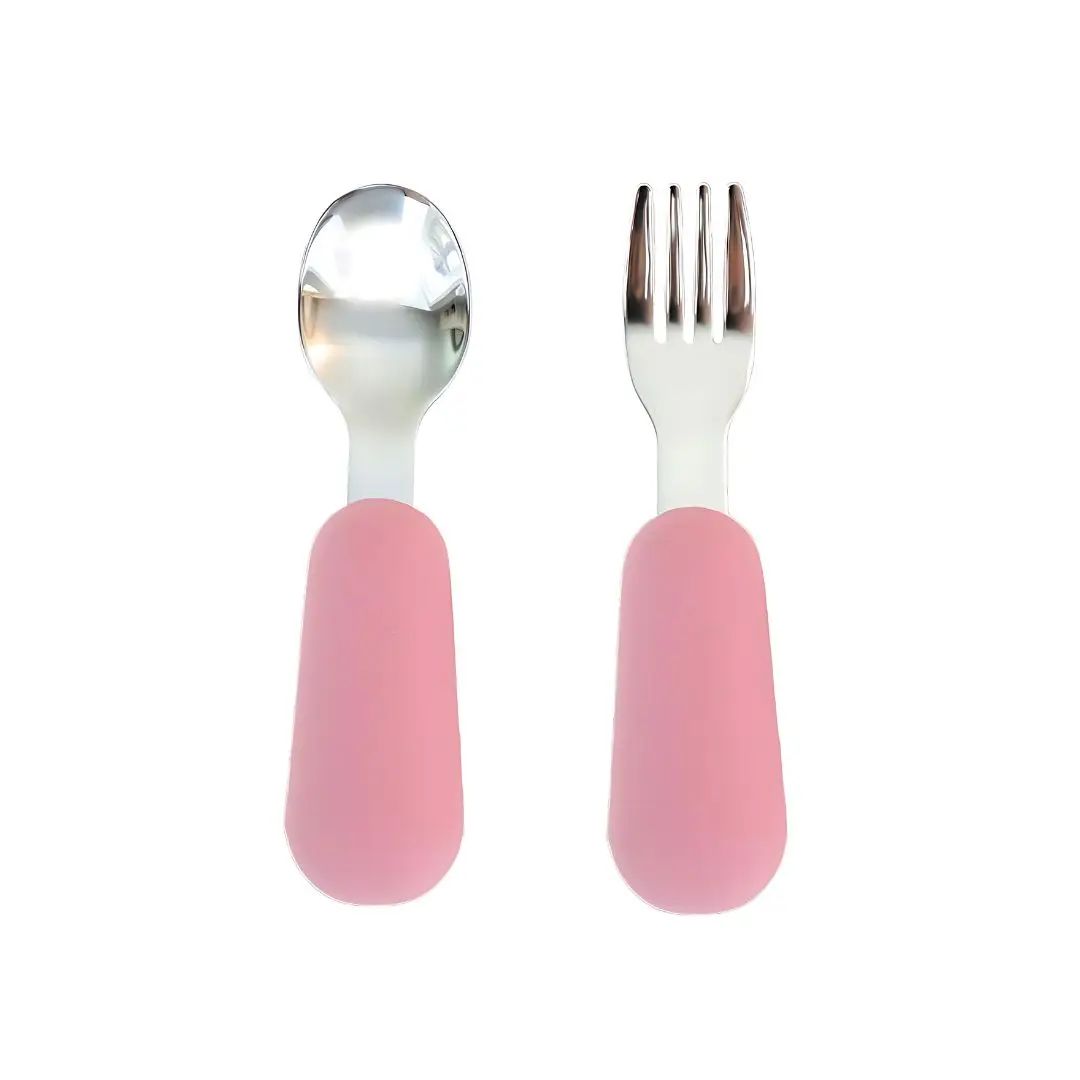 Baby Bliss Stainless Steel &amp; Silicone Silverware