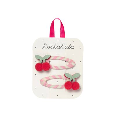 Rockahula Hair Clips Stripy Cherry Kiss