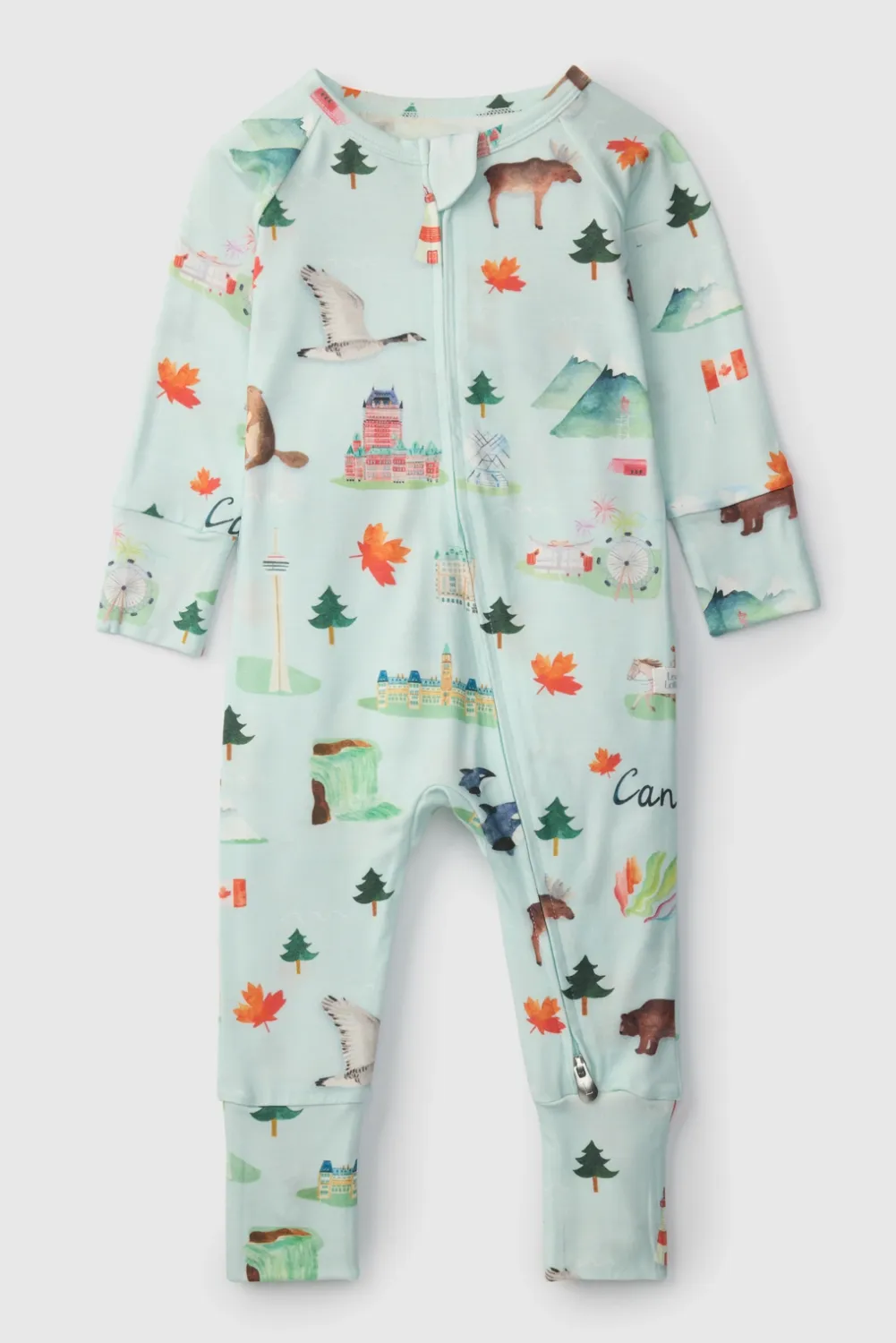 Loulou Lollipop Sleeper, Color: AOP Canada, Size: 0-3M