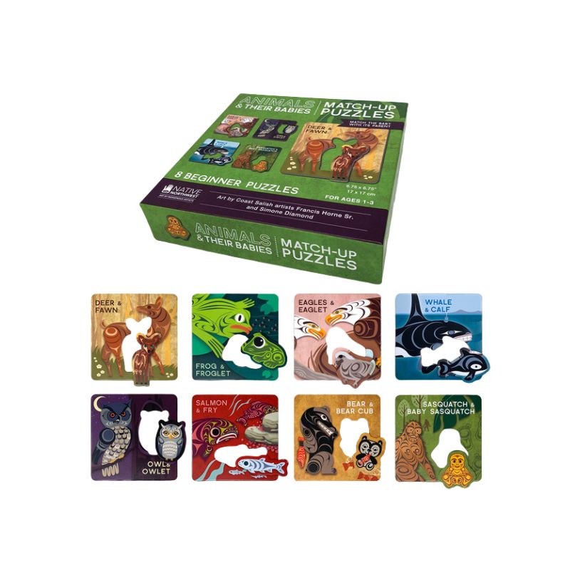 Native Northwest Match-up Puzzles Animals &amp; Their Babies