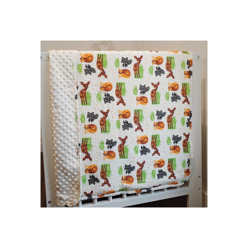 Native Northwest Baby Blanket Forest Friends by Simone Diamond