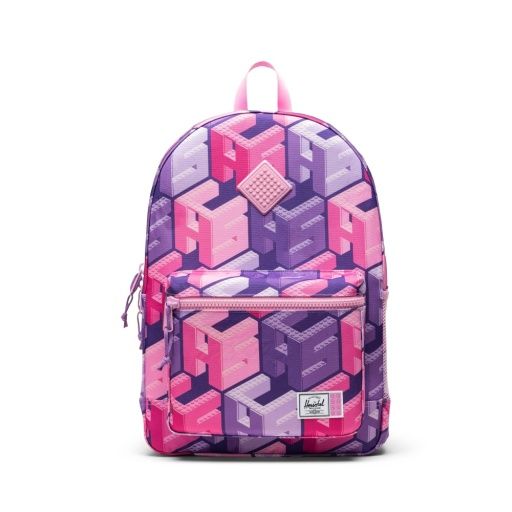 Herschel Heritage Youth Backpack LEGO, Color: Monogram Purple, Size: 26L