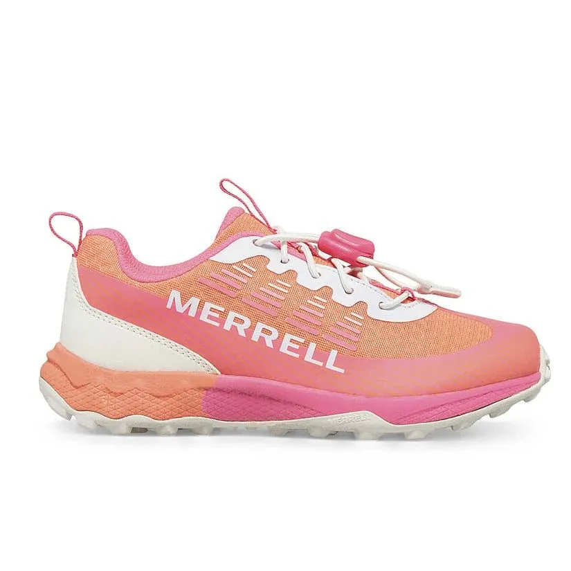 Merrell Agility Peak Trail Running Shoes, Color: Pink/Orange/Grey, Size: 12