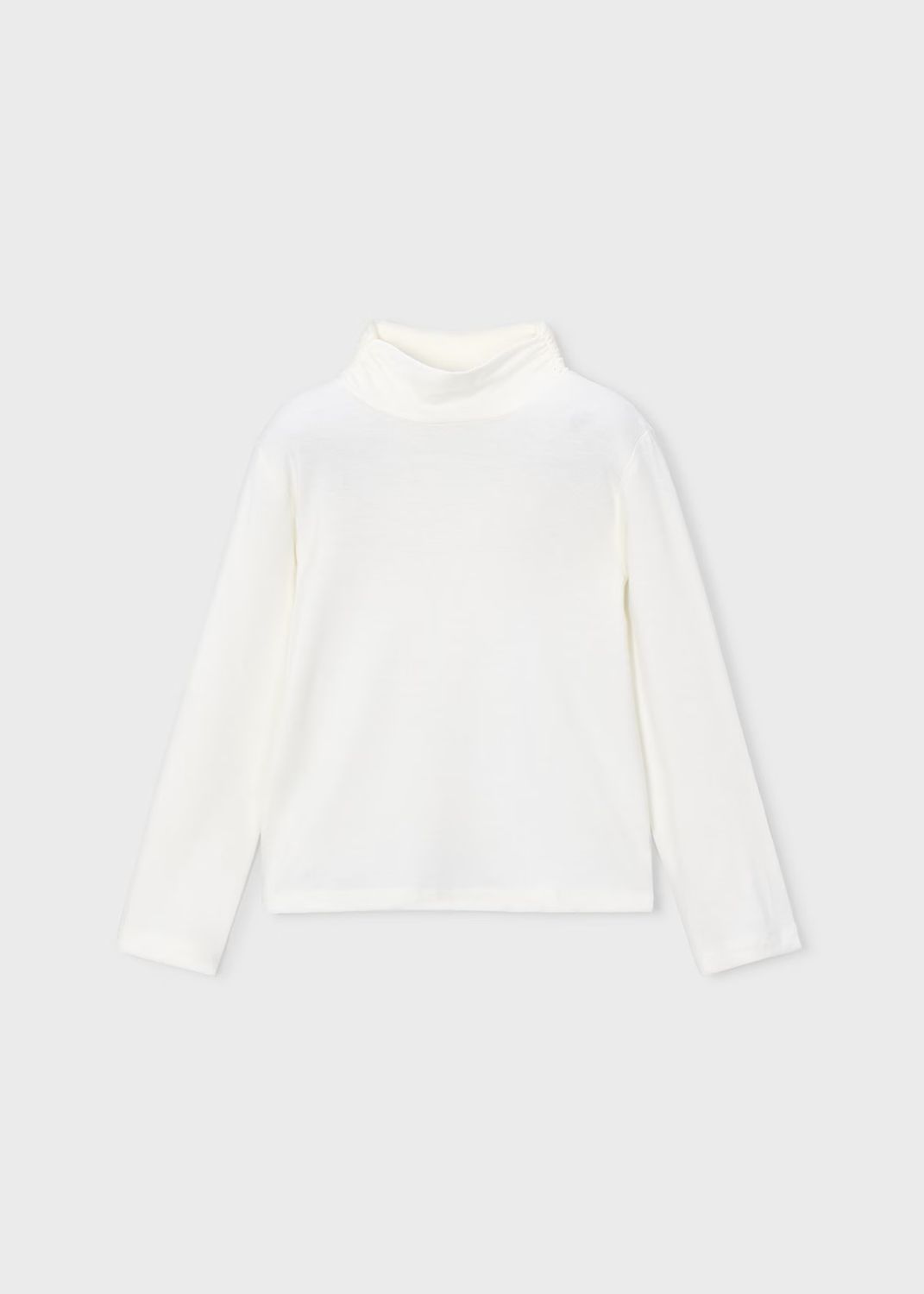 Mayoral 145 Mock Neck Turtleneck Shirt Natural