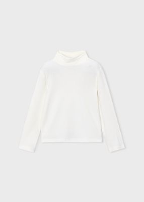 Mayoral 145 Mock Neck Turtleneck Shirt Natural
