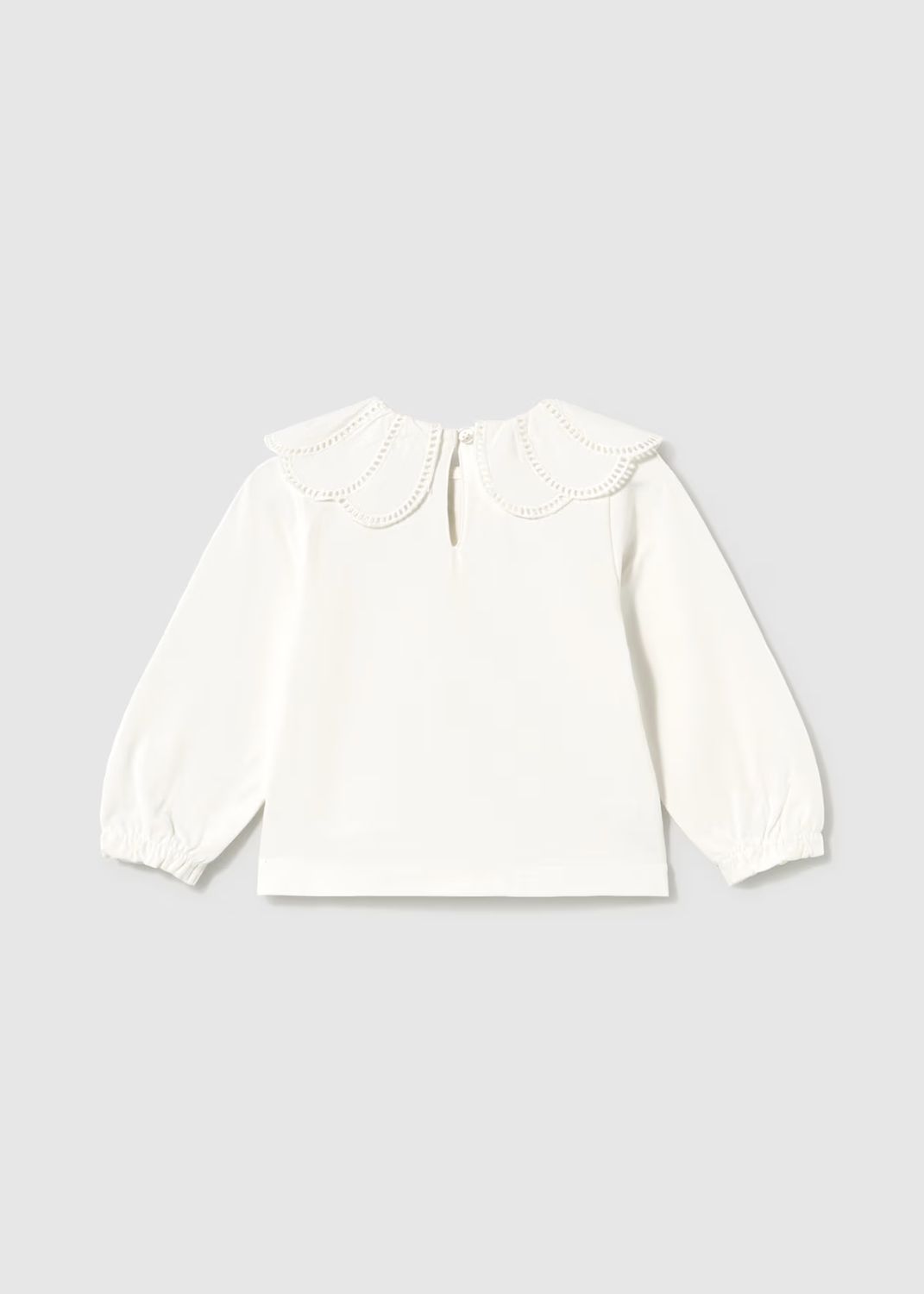 Mayoral 2091 L/S Shirt Ruffles Natural