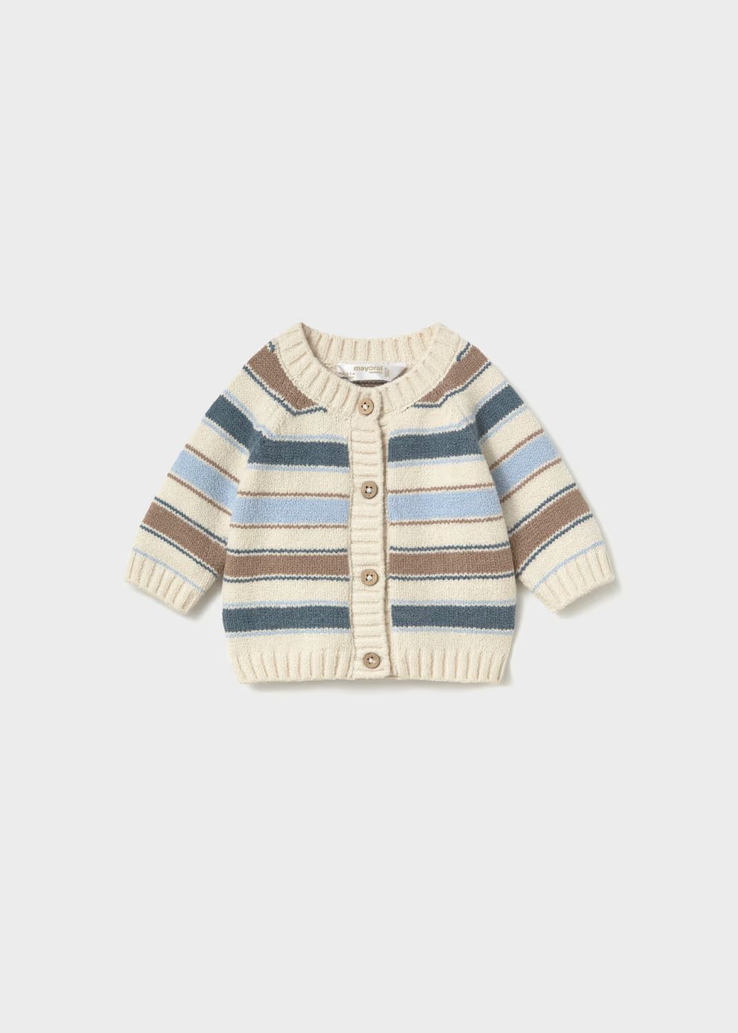 Mayoral 2522 3pc Cardigan Knit Set Striped Truffle