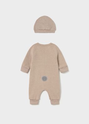 Mayoral 2659 2pc Bear Convertible Foot Romper Mocha