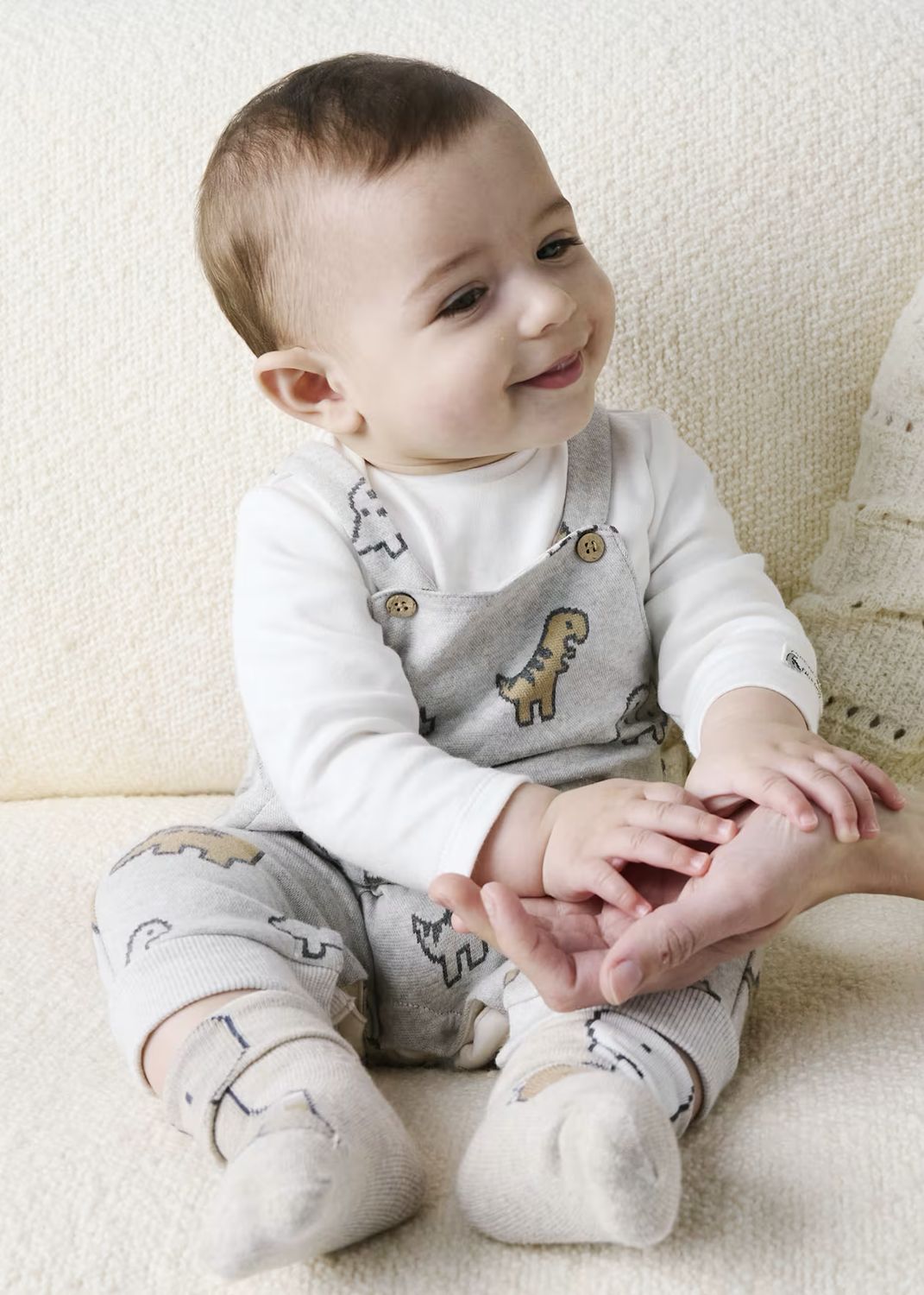 Mayoral 2661 2pc Jacquard Romper Set Dino