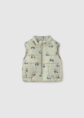 Mayoral 2683 Vest Tractor Print Forest