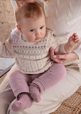 Mayoral 2757 3pc Knit Vest Set Mauve