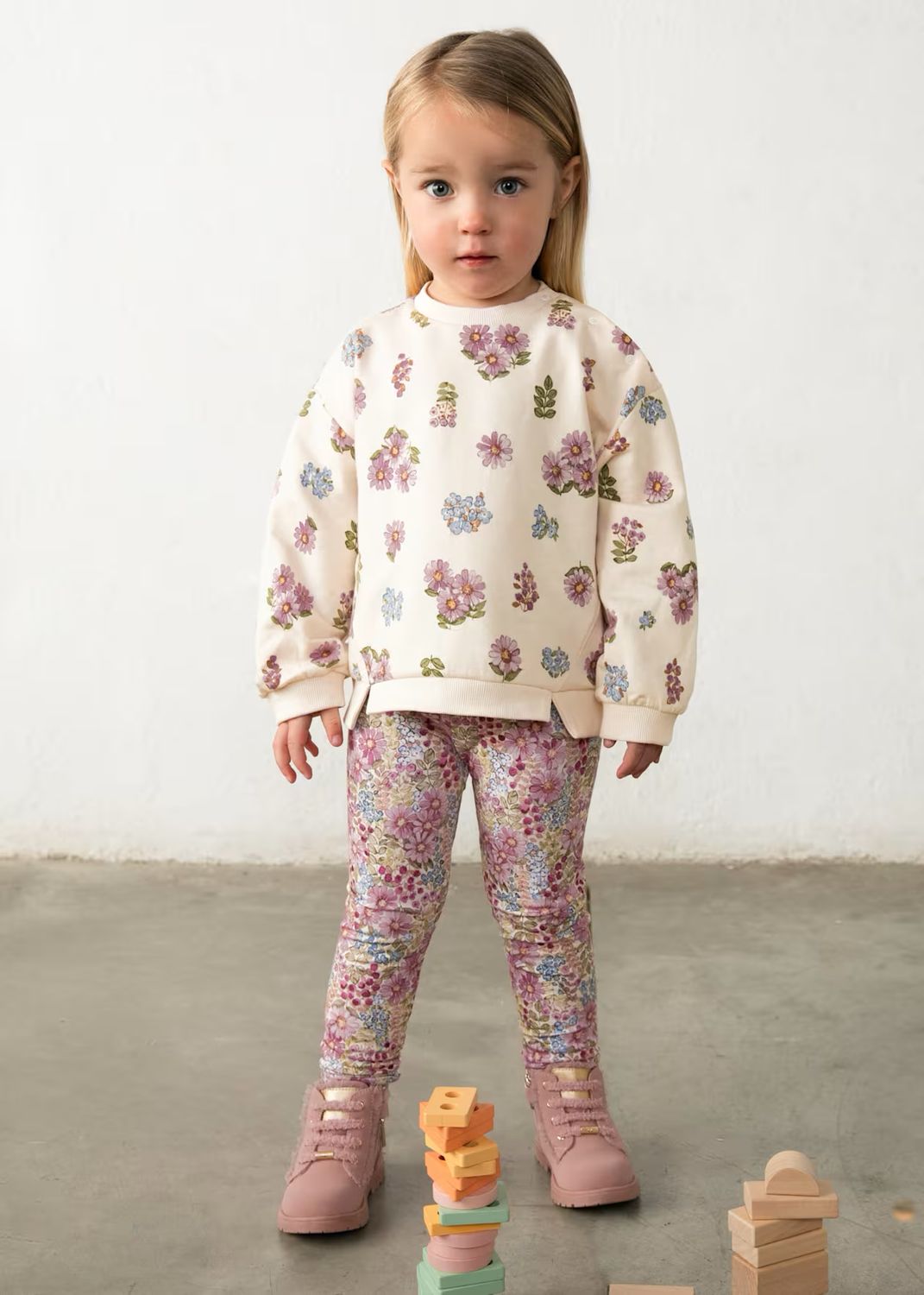Mayoral 2778 AOP Floral Leggings Mauve