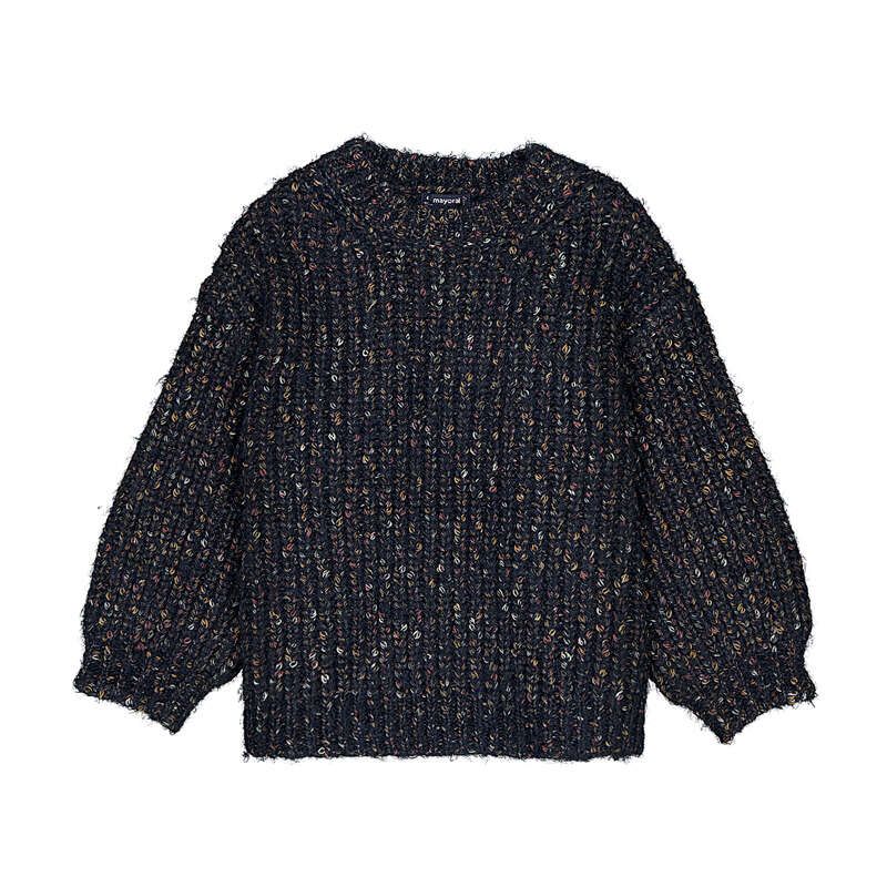 Mayoral 4309 Tweed-Knit Sweater Ink
