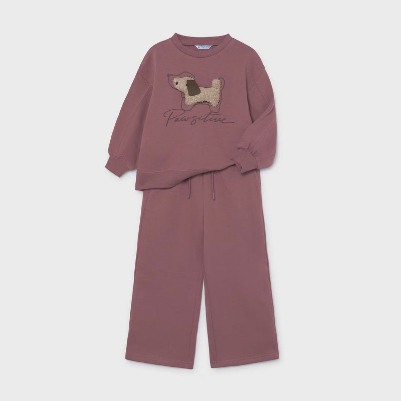 Mayoral 4801 2pc Tracksuit Set Dog Applique Violet