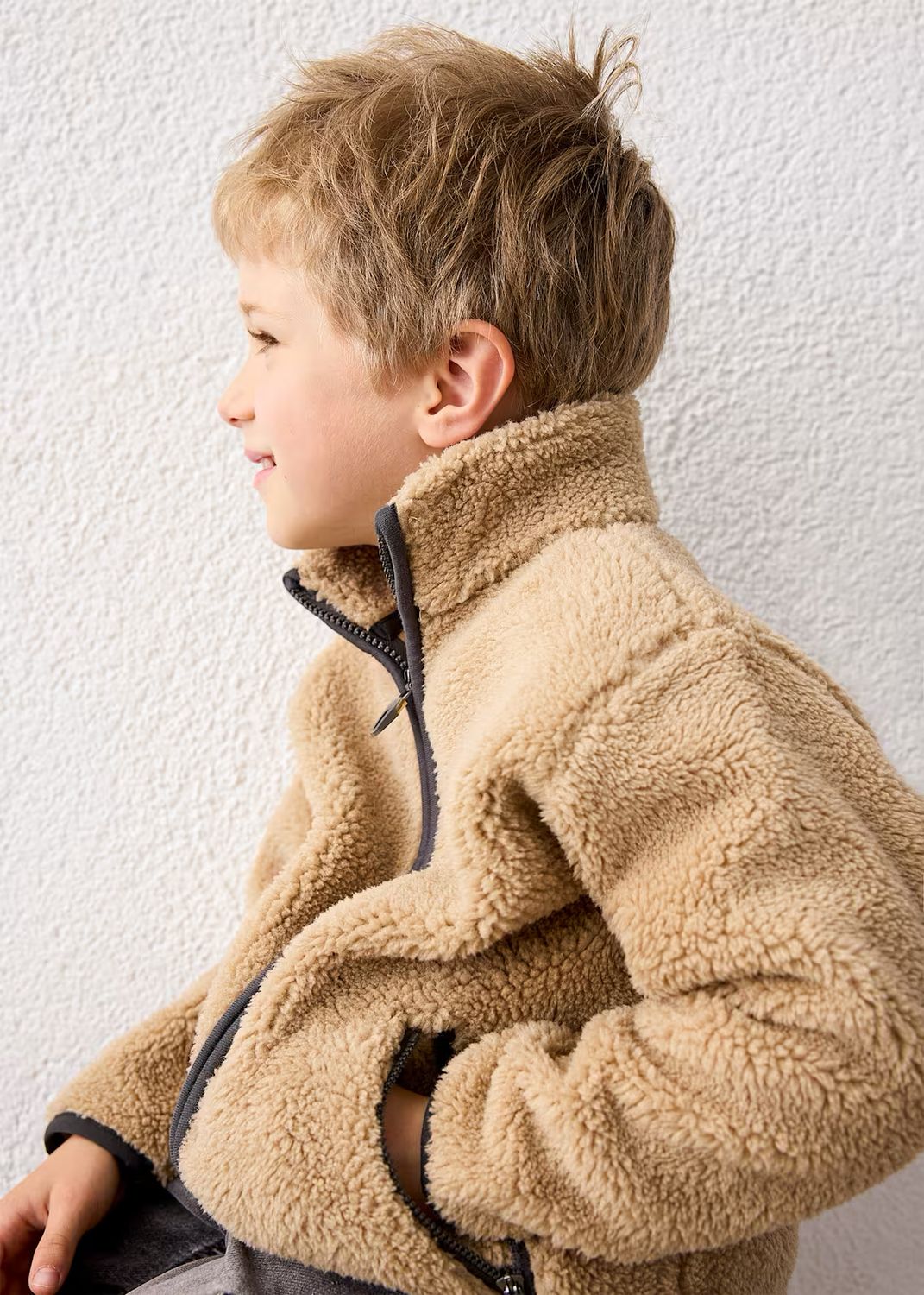 Mayoral 4475 Zip-Up Lined Fleece Sweater Hazelnut