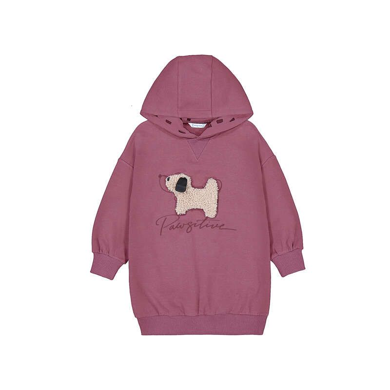 Mayoral 4916 Hooded Sweater Dress Violet