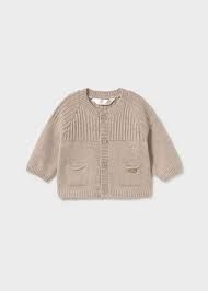 Mayoral 2304 Knit Pullover Cardigan, Color: Heathered Mocha, Size: 1-2M