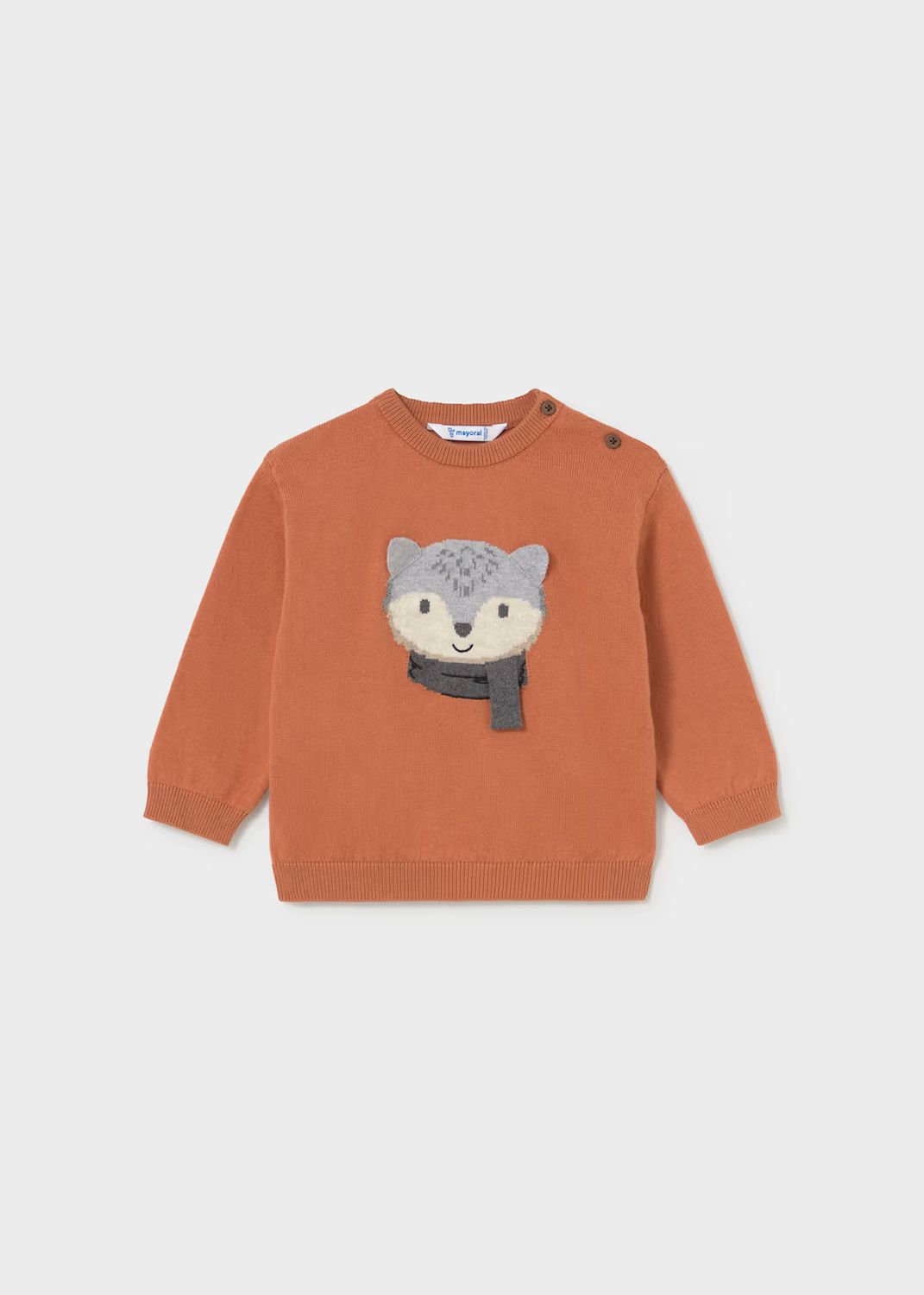 Mayoral 2372 Sweater Fox Graphic Brick Red