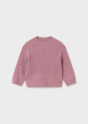 Mayoral 2382 Textured Knit Sweater Violet