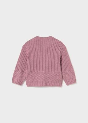 Mayoral 2382 Textured Knit Sweater Violet