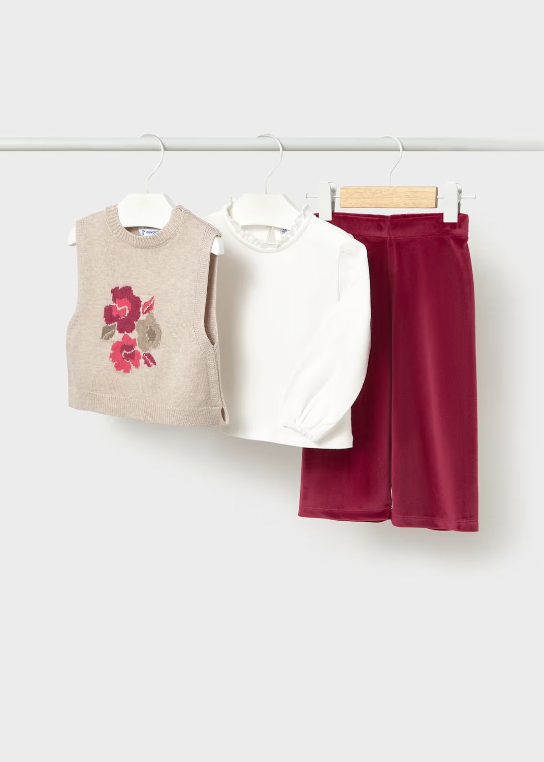 Mayoral 2559 3pc Vest Set Raspberry