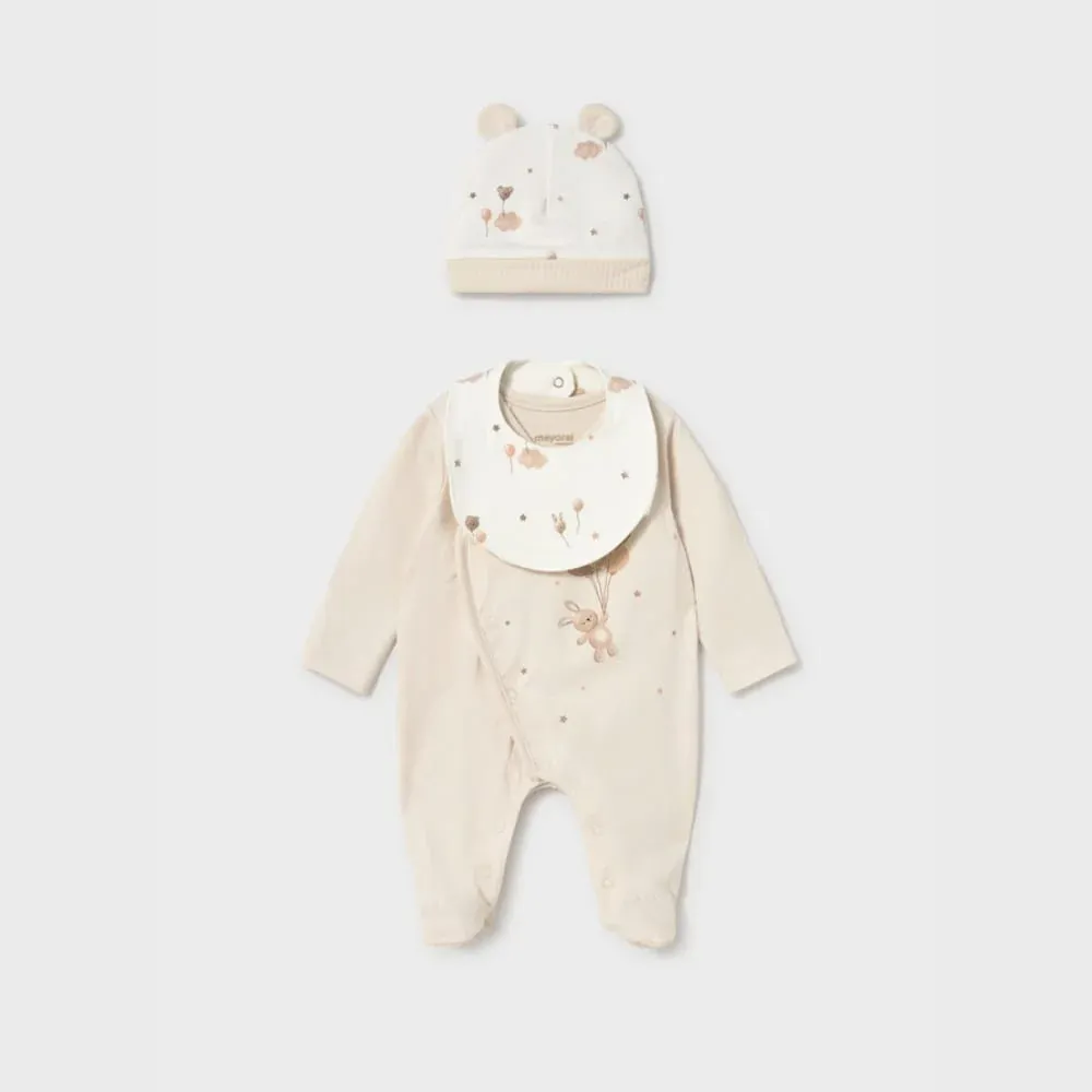 Mayoral 2748 3pc Gift Set Pyjamas, Color: Pottery, Size: NB