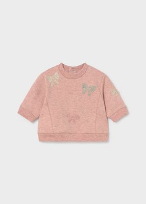 Mayoral 2405 Pullover AOP Bows Heathered Nude