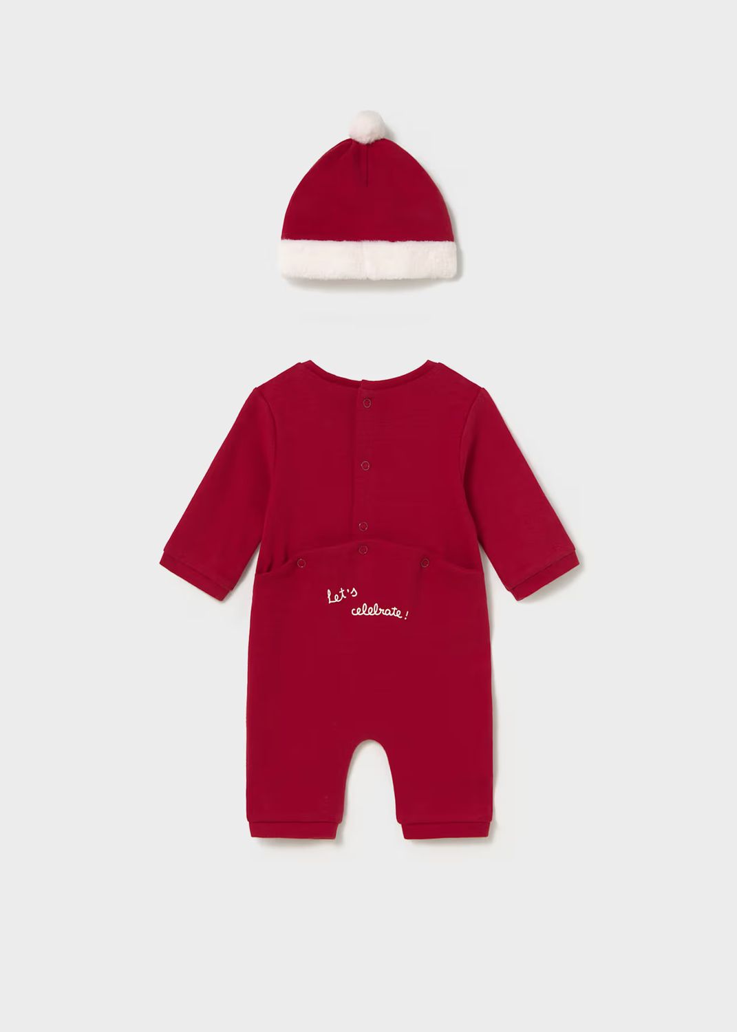Mayoral 2771 Patterned Pajamas w/ Hat Reindeer Red
