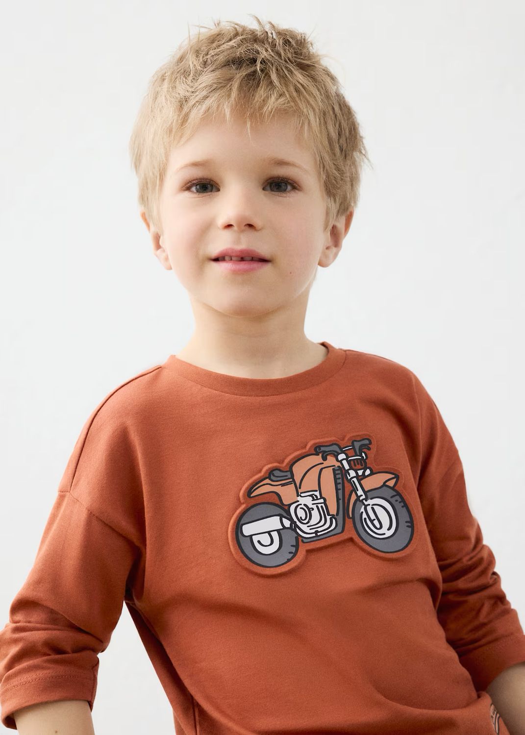 Mayoral 4009 L/S Shirt Motorcross Graphic Brick Red