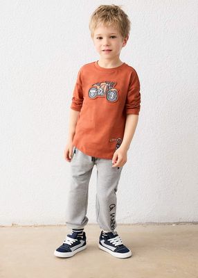 Mayoral 4009 L/S Shirt Motorcross Graphic Brick Red