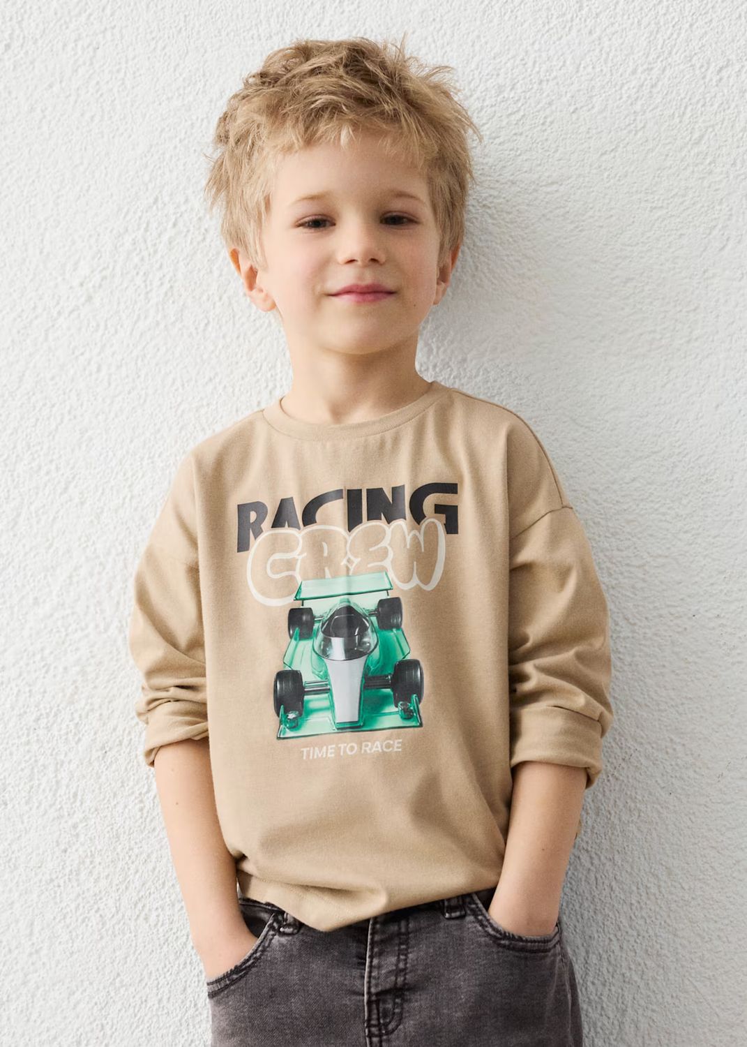 Mayoral 4020 L/S Shirt Racing Graphic Hazelnut