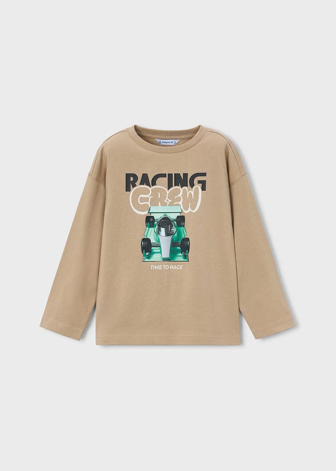 Mayoral 4020 L/S Shirt Racing Graphic Hazelnut