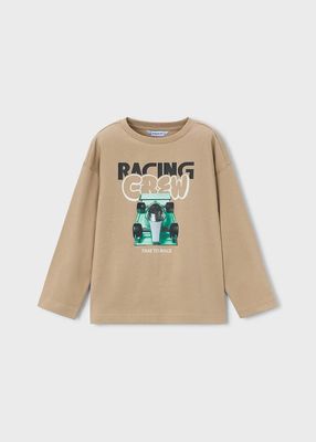 Mayoral 4020 L/S Shirt Racing Graphic Hazelnut