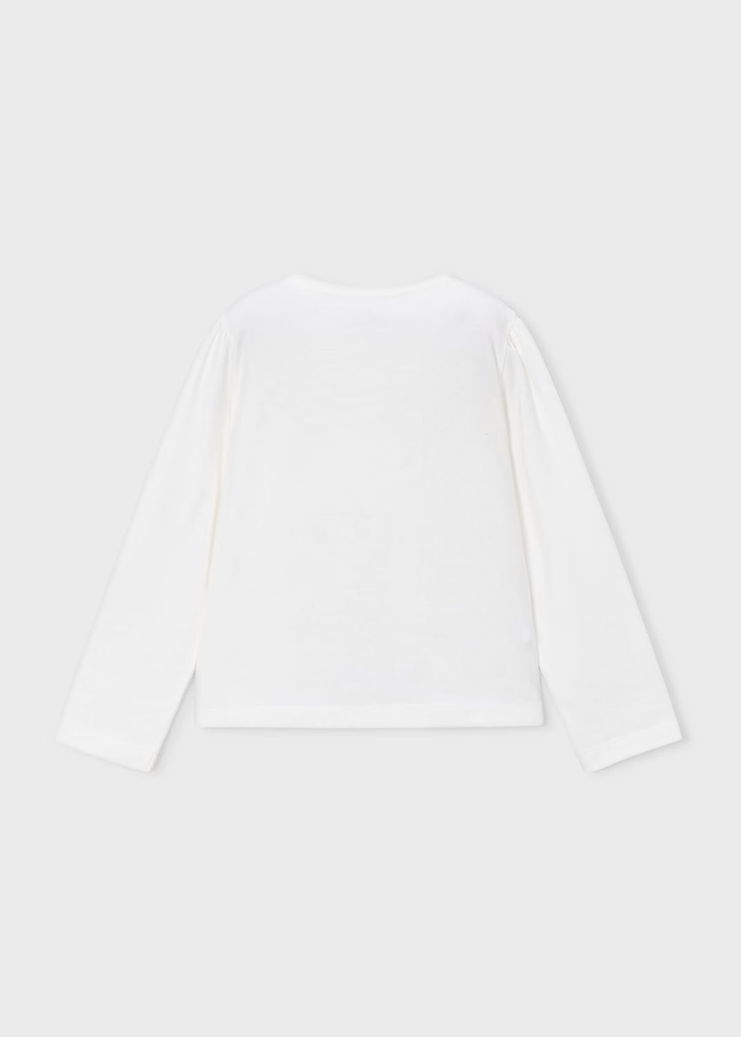 Mayoral 4033 L/S Shirt Flower Graphic Natural/Raspberry