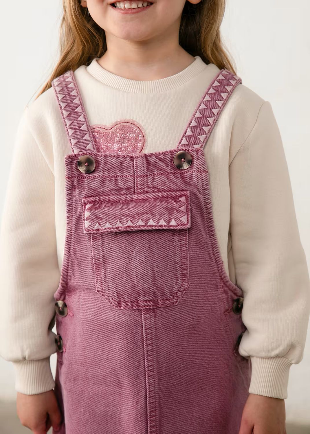 Mayoral 4910 Embroidered Overall Dress Grape