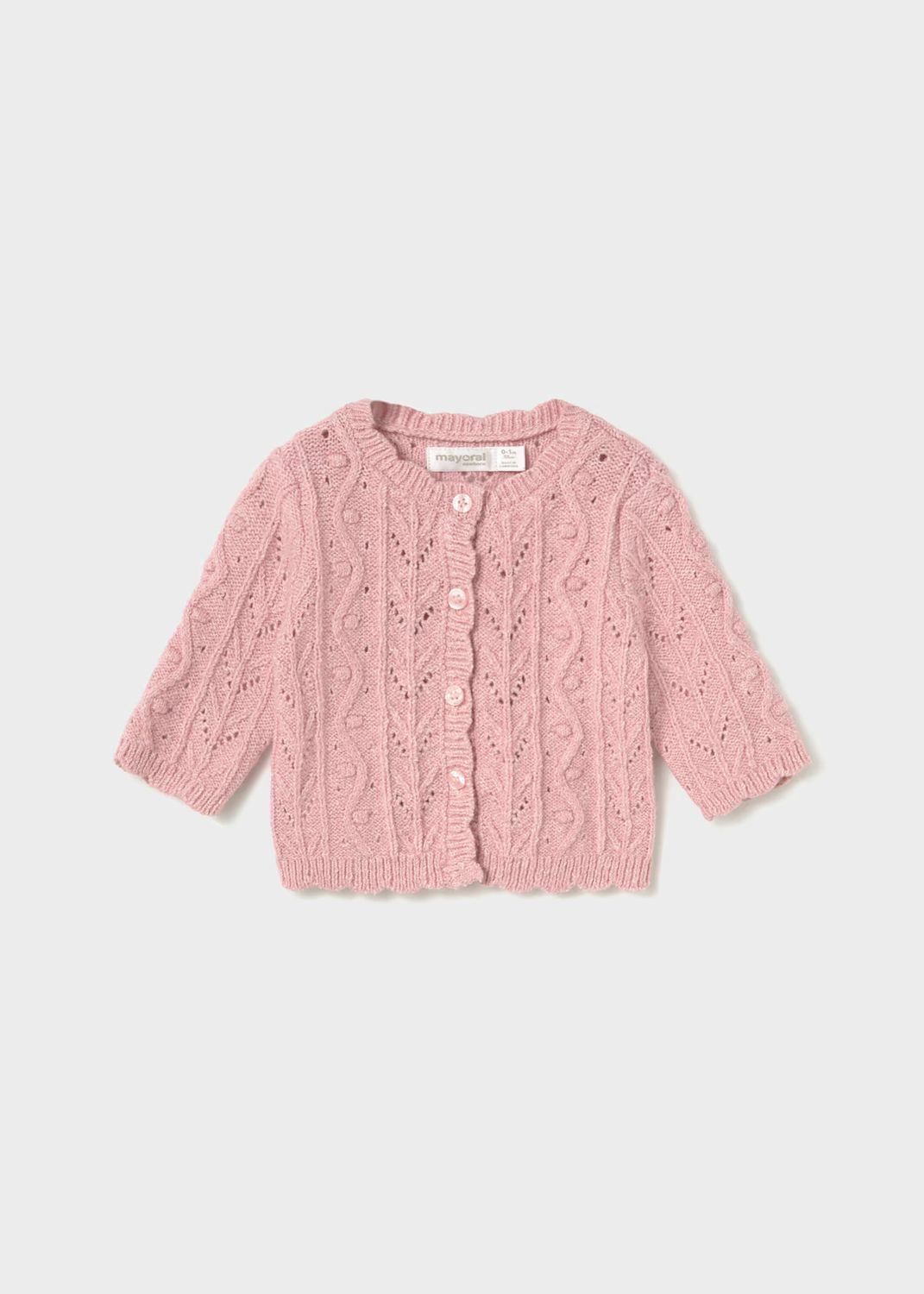 Mayoral 2301 Long Cardigan Baby Rose