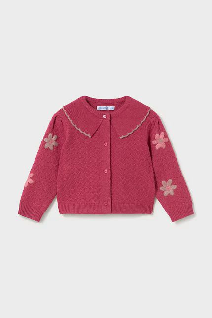 Mayoral 2306 Cardigan Floral-Embroidered Petal