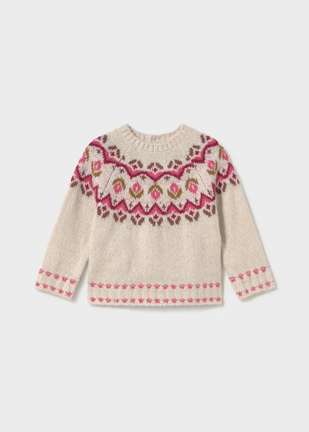 Mayoral 2384 Jacquard Sweater, Color: Milk, Size: 12M