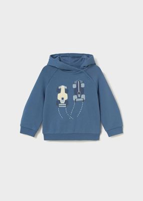 Mayoral 2417 Hooded Pullover Car Graphic Indigo