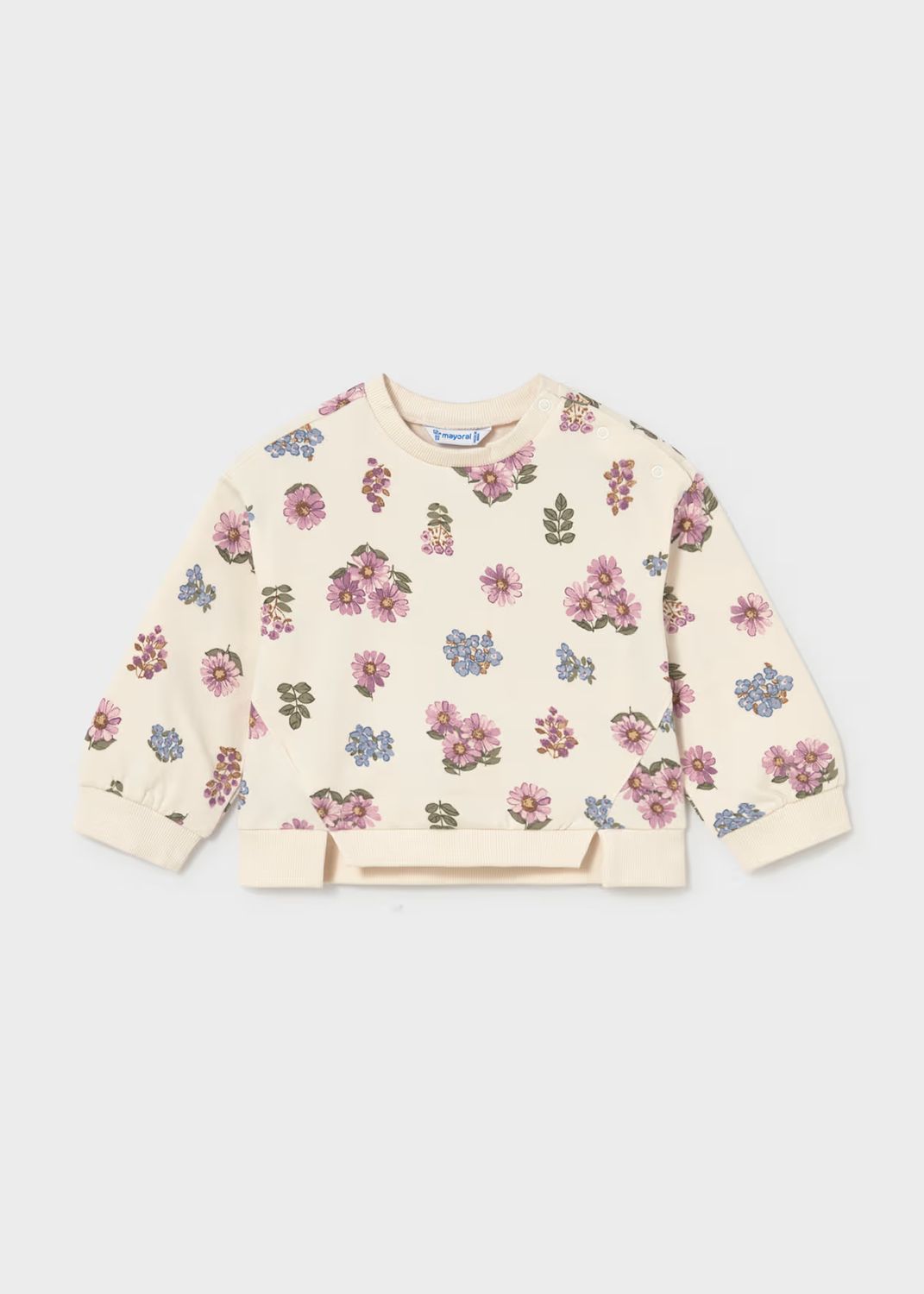Mayoral 2433 Fleece Pullover AOP Floral Soy