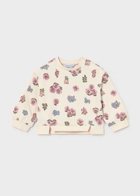 Mayoral 2433 Fleece Pullover AOP Floral Soy