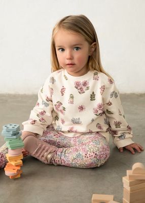 Mayoral 2433 Fleece Pullover AOP Floral Soy